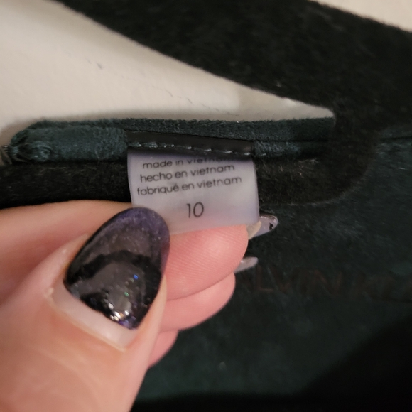 Calvin Klein 8Green Faux Suede Dress - Picture 4 of 5